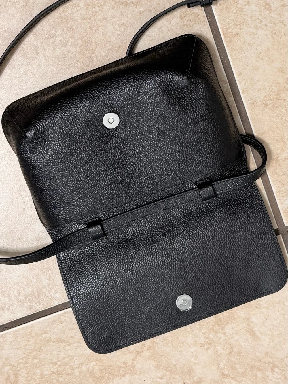 Marni Black Pebbled Leather Messenger Bag